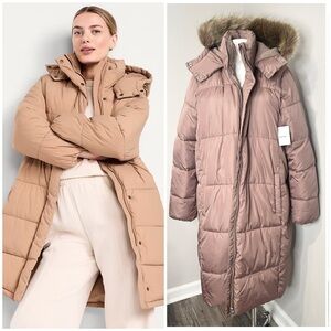 OLD NAVY Puffer Coat with Faux Fur Hood- NWT -XL
